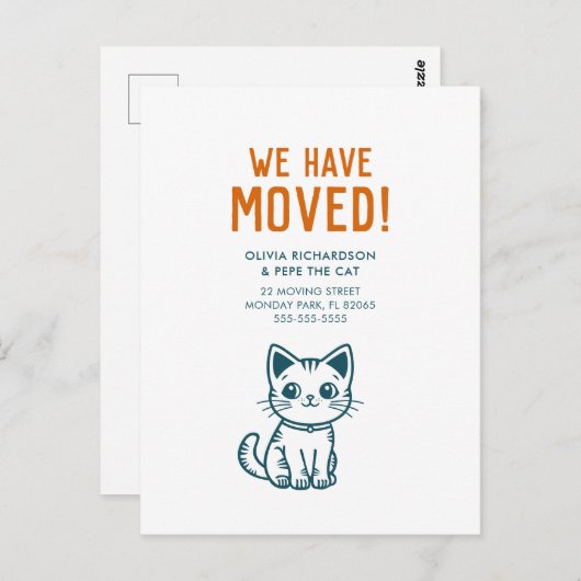 猫と一緒にで動カスタムいた ポストカード (正面/裏面)