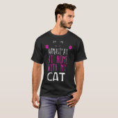 猫と一緒にナマストアット Tシャツ (正面フル)