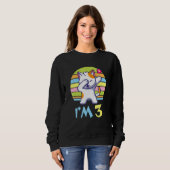 猫と一緒にハート幸せ3歳 スウェットシャツ (正面フル)