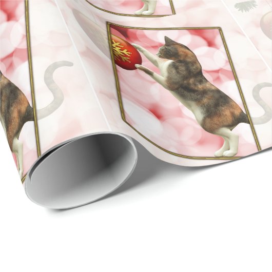 猫と一緒にメオイよくはしゃぐクリスマス。 ラッピングペーパー (ロールコーナー)