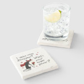 猫と一緒にワインを超大国引用文から消す ストーンコースター (横)