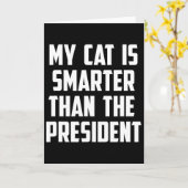 猫と一緒に反トランプ メンズ・レディース カード (黄色い花)