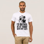 猫と一緒に家に帰りたいおもしろい Tシャツ (正面フル)