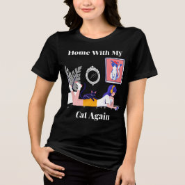 猫と一緒に帰宅 猫好き イントロバート トライブレンドＴシャツ