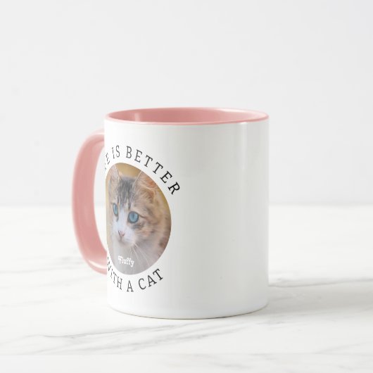 猫と一緒に暮らしてみる方が良い マグカップ (正面左)