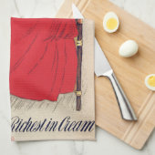 猫と一緒に暮らす女の子，ヴィンテージのポスター，アレクサンドル・ステインレン キッチンタオル (四つ折り)