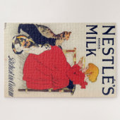 猫と一緒に暮らす女の子,ヴィンテージのポスター,アレクサンドル・ステインレン ジグソーパズル (横)