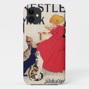 猫と一緒に暮らす女の子,ヴィンテージのポスター,アレクサンドル・ステインレン iPhone 11 ケース