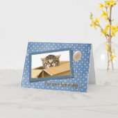 猫と一緒に歳を取る カード (黄色い花)