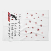 猫と一緒に毎日ヨガおもしろい引用文をする キッチンタオル (横)