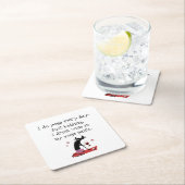 猫と一緒に毎日ヨガおもしろい引用文をする スクエアペーパーコースター (インサイチュ)