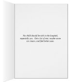 猫と一緒に病院のベッドで子ども用のウェルカードを手に入れる (内側 (右))