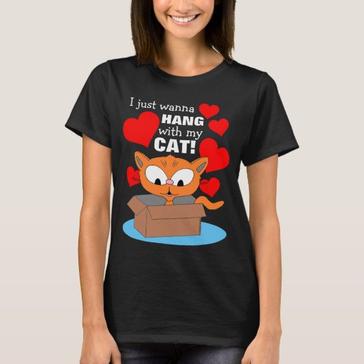 猫と一緒に過ごしたい!ジンジャー・キティ Tシャツ (正面)