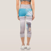 猫と一緒に電車に行く カプリレギンス (裏面)