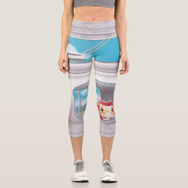 猫と一緒に電車に行く カプリレギンス