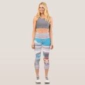 猫と一緒に電車に行く カプリレギンス (正面)