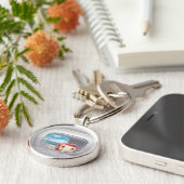 猫と一緒に電車に行く キーホルダー (側面)