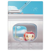 猫と一緒に電車に行く クリップボード (裏面)