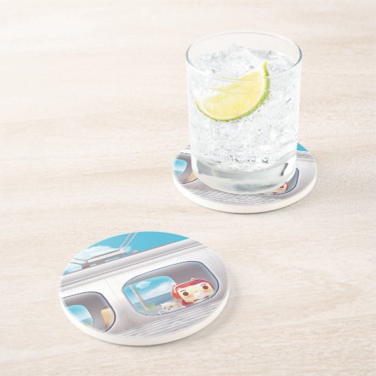 猫と一緒に電車に行く コースター (側面)