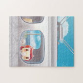 猫と一緒に電車に行く ジグソーパズル (横)