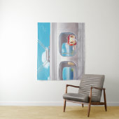 猫と一緒に電車に行く タペストリー (インサイチュ)