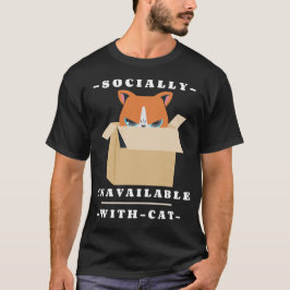 猫と一緒のソーシャルレス ネコ好きのためのTシャツ Tシャツ