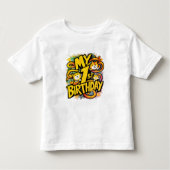 猫と一緒の私の1歳の誕生日 トドラーTシャツ (正面)