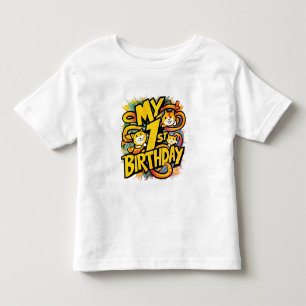 猫と一緒の私の1歳の誕生日 トドラーTシャツ