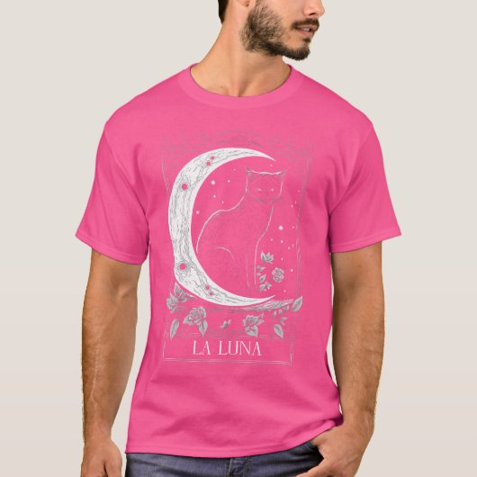 猫と三日月のタロットカード Tシャツ (正面)