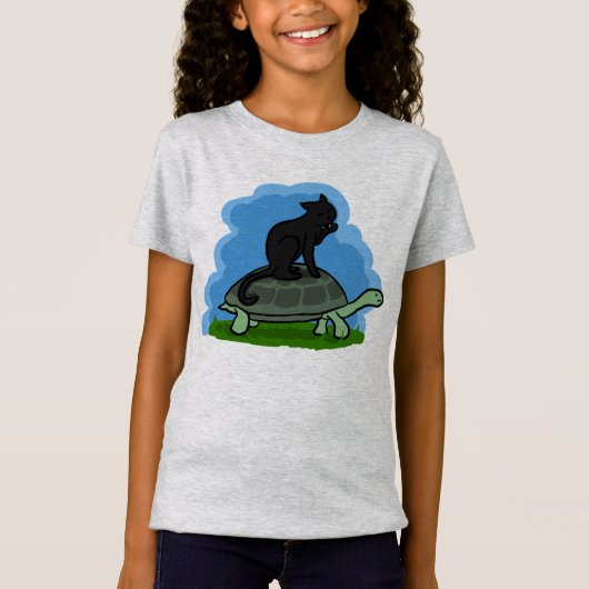 猫と亀 Tシャツ (正面)
