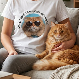 猫と予定があるのでごめんなさい オリジナルネコママデザイン Tシャツ