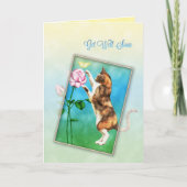 猫と仲良くよくはしゃぐなる カード (正面)