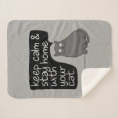 猫と保暮らしていらっしゃる シェルパブランケット (正面(横))