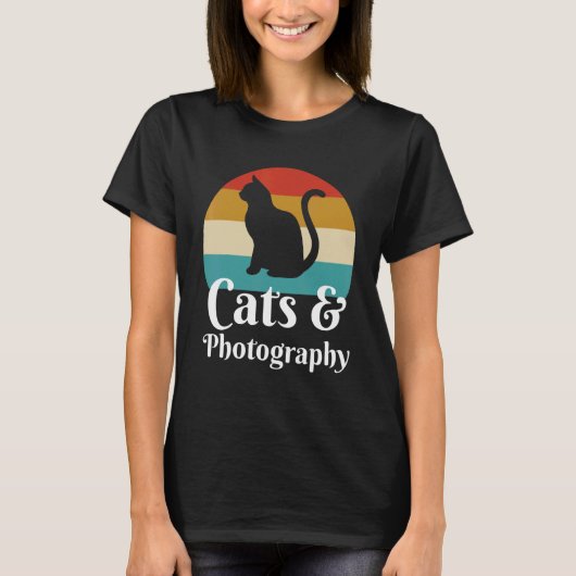 猫と写真 Tシャツ (正面)