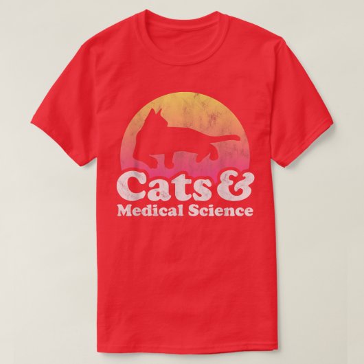 猫と医学メンズキャット Tシャツ (デザイン正面)