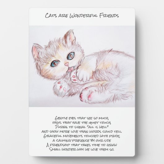 猫と友達の詩が素敵 フォトプラーク (正面)