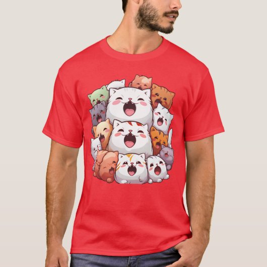 猫と友達の鳴き声 ビンテージ Tシャツ (正面)
