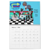 猫と図解入りの、写真付きのかわいいカレンダー カレンダー (2月 2026)