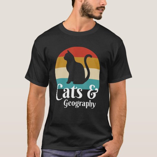 猫と地理学 Tシャツ (正面)