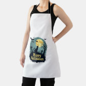 猫と墓場のハロウィンTシャツ - グランジ エプロン (インサイチュ)