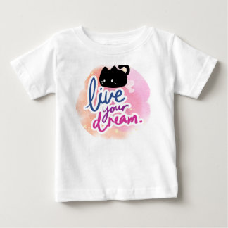 猫と夢のデザインTシャツ ベビーTシャツ