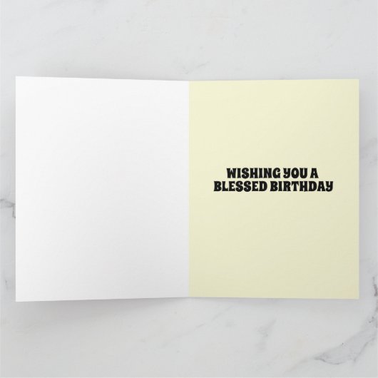 猫と女の子の誕生日カード アート かわいい カード (内部)