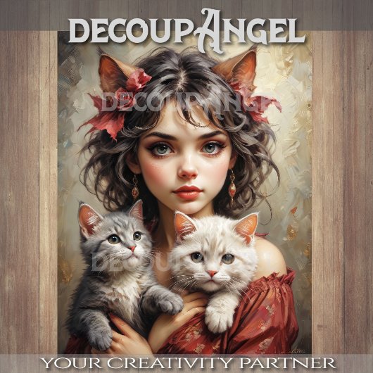 猫と女の子デコpage 薄葉紙