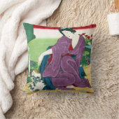 猫と女,国周猫と女,豊原国近,浮世絵 クッション (ブランケット)