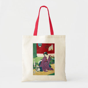 猫と女,国周猫と女,豊原国近,浮世絵 トートバッグ