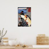 猫と女, 国芳 Cat and Woman, Kuniyoshi, Ukiyoe ポスター (キッチン)