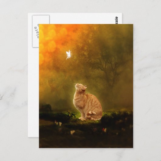 猫と妖精 ポストカード (正面/裏面)
