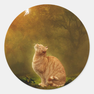 猫と妖精 ラウンドシール