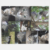 猫と子ネコのコラージュ フリースブランケット (正面(横))