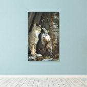 猫と子ネコby Tree キャンバスプリント (インサイチュ (ウッドフロア))